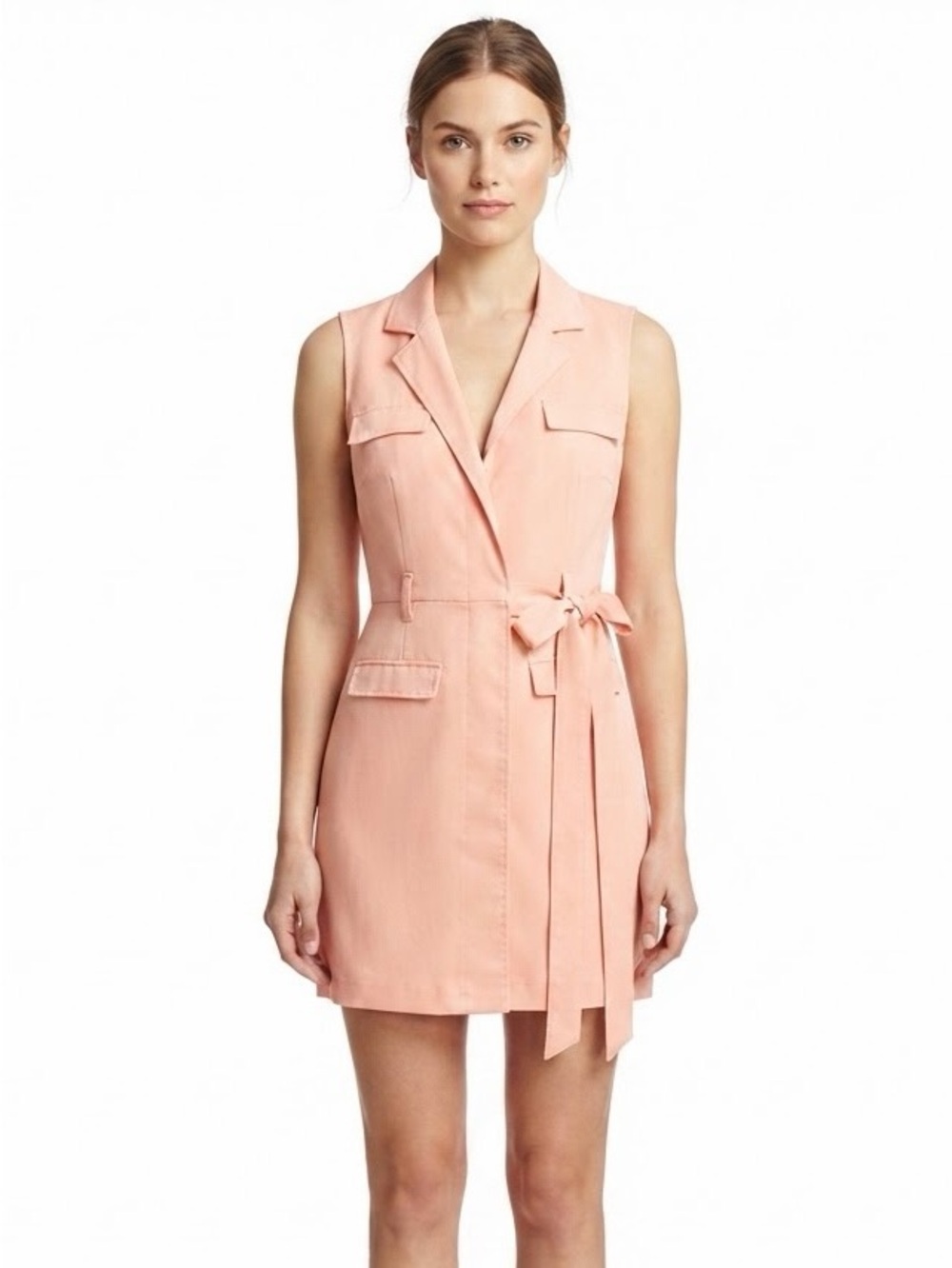Sharagano 8 Peach Blazer Dress Short Work Formal Vacation Resort